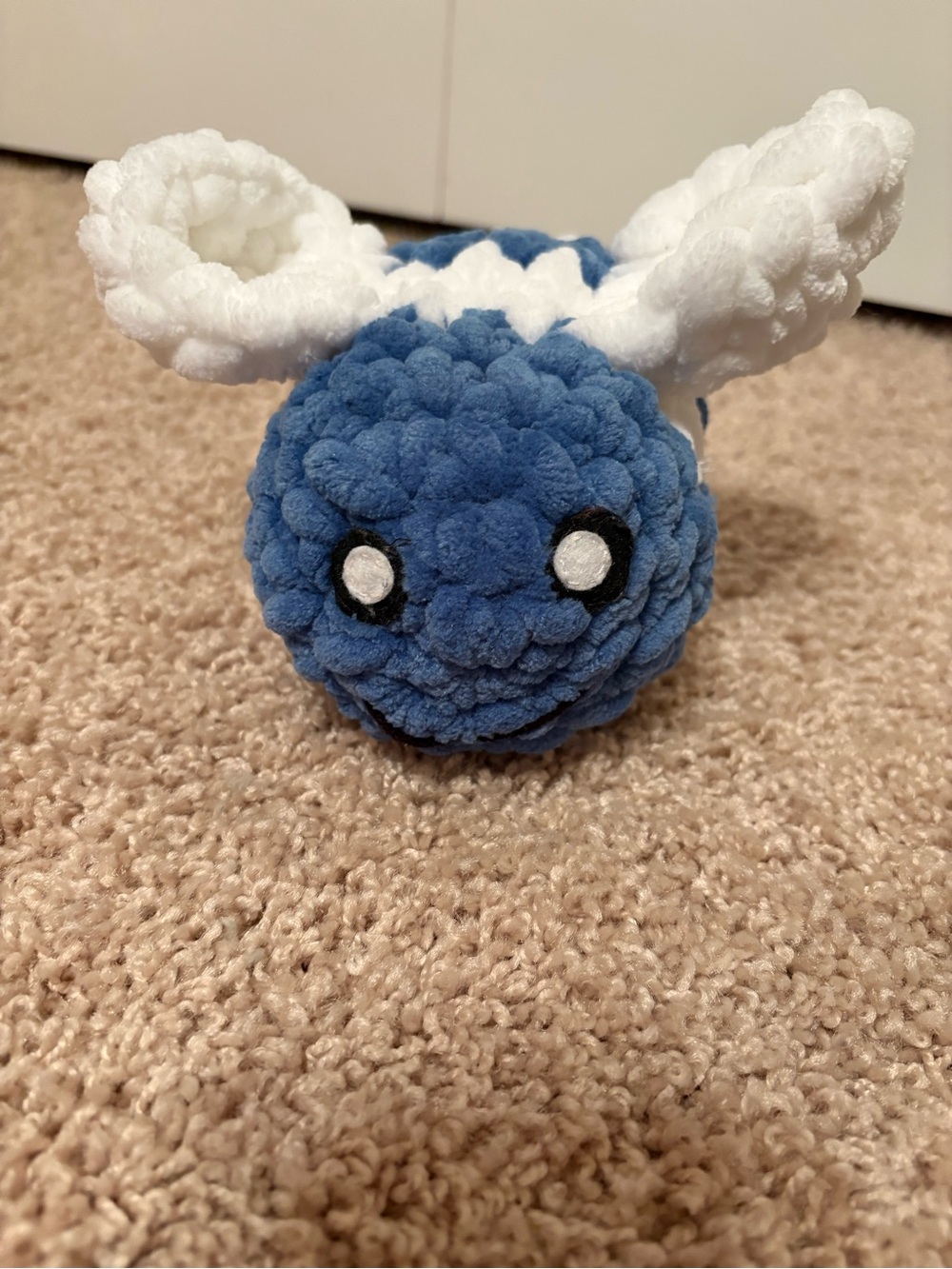 Handmade Plush Blue & White Bee
